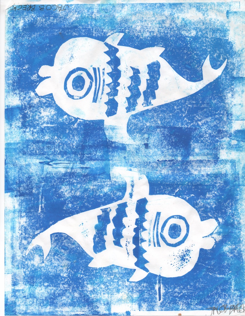 fish misprint cardstock print